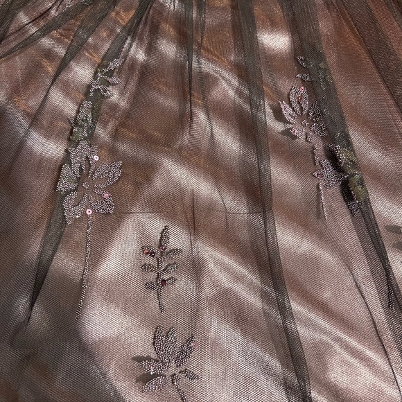 R&M Richards Mauve Beaded & Sequin Floral Motif Halter Dress - Picture 11 of 11